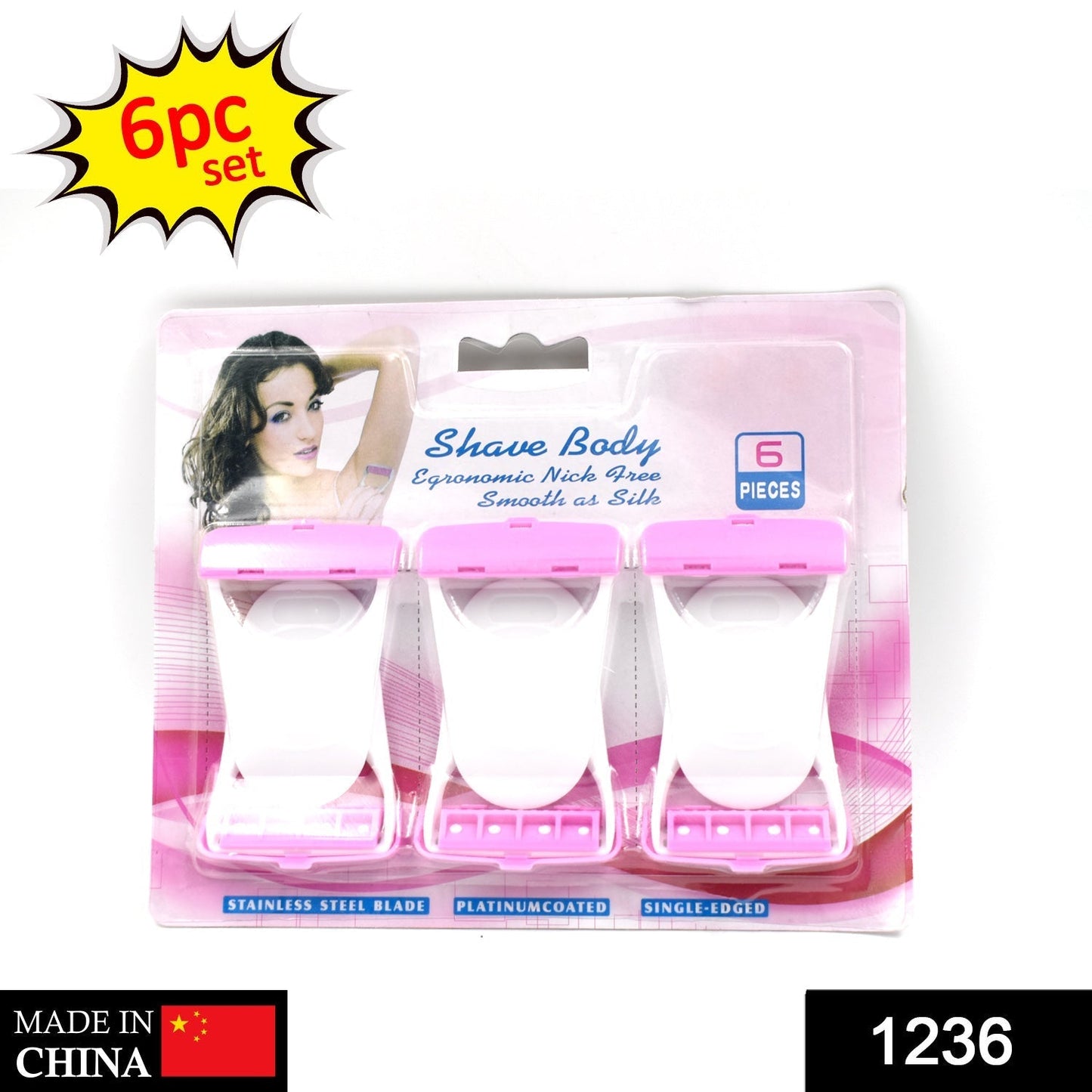 Disposable Body Skin Hair Removal Razor for Women Pack of 6
