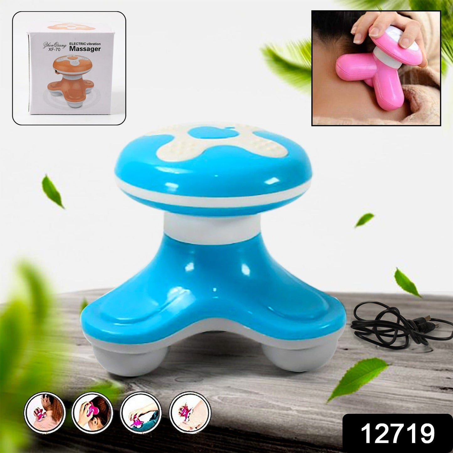 Triangle USB Mini Massager – Multifunction, Automatic Switch, Fatigue Relief (1 Pc/ Battery Not Included)